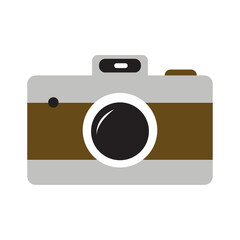 Simple colorful photo camera icon flat style.
