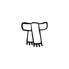 Single vector doodle element isolated on white background. Scarf