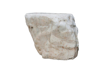 Marble rock isolated on a white background. Marble for seating stone and garden decoration. 