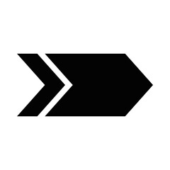 fast right arrow icon, silhouette style
