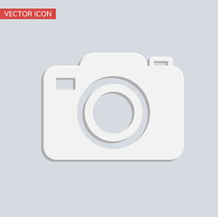 camera icon symbol flat style isolated on grey background