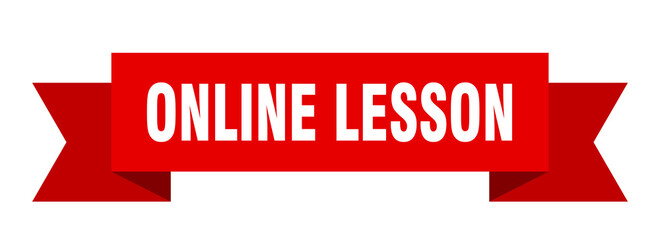 online lesson ribbon. online lesson isolated band sign. online lesson banner