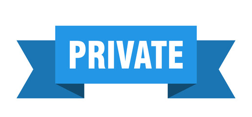 private ribbon. private isolated band sign. private banner