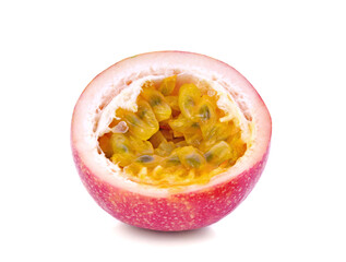 Passion fruit sliced  isolated on white background