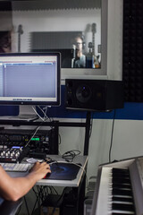 Music recording in studio in day light