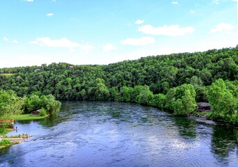 Looking out over the White River in Cotter, Arkansas  
