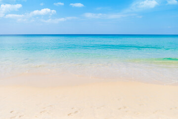 Fototapeta na wymiar Clear sea water on clean beach, tropical island, summer outdoor day light