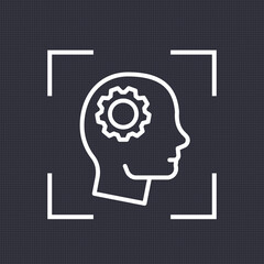gear in head linear icon