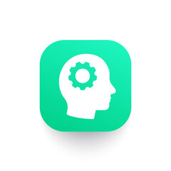 gear in human head icon
