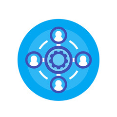 outsource icon, flat style, vector illustration