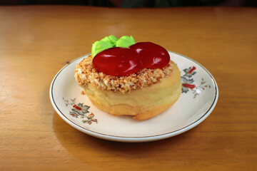 Fancy donuts on white plate