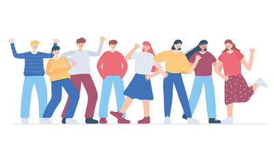 Obraz premium happy friendship day, diverse friend group of people special event celebration