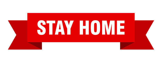 stay home ribbon. stay home isolated band sign. stay home banner