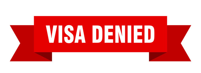 visa denied ribbon. visa denied isolated band sign. visa denied banner
