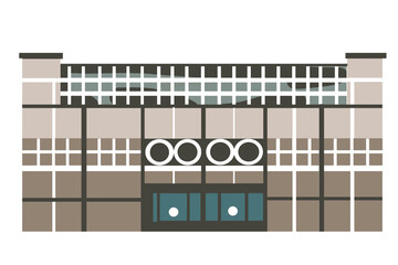 exterior of urban architectural structure from geometric shapes and intersecting lines 