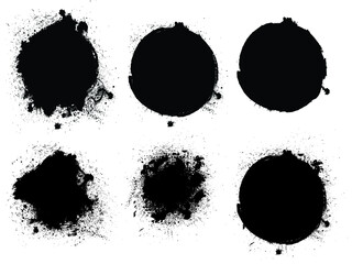 Hand drawn scribble symbols isolated on white background. Doodle style sketched Elements. Ink blots. Vector Grunge Brushes Stroke . Circle Frame. Logo Design .