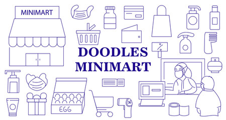 Doodles Travel isolated on white background. Hand drawn Travel set