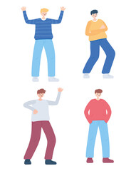 happy friendship day, group male characters love hearts, special event celebration