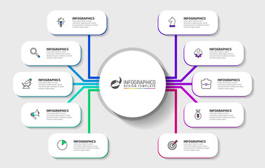 Infographic design template. Creative concept with 10 steps
