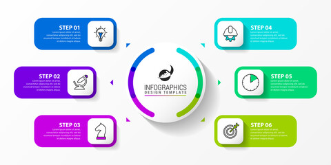 Infographic design template. Creative concept with 6 steps