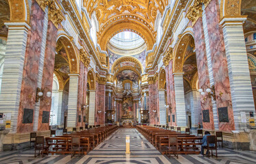 Rome, Italy - home of the Vatican and main center of Catholicism, Rome displays dozens of historical, wonderful churches. Here in particular the San Carlo al Corso basilica