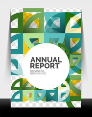 Business flyer annual report, circle and triangle shapes modern design