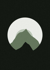 color Mountains rocks silhouette art logo design illustration