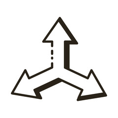 multidirectional arrows line style icon
