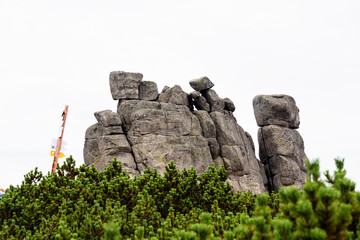 Rock formation in the mountains, Sloneczniki, Karkonosze, Poland