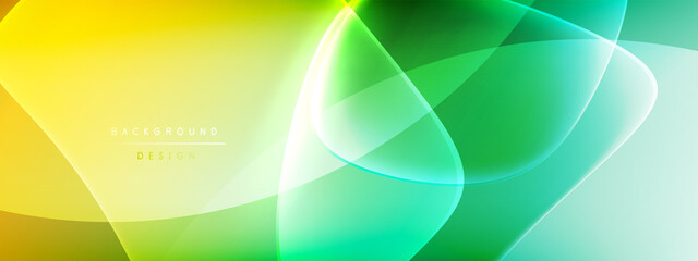 Vector abstract background - liquid bubble shapes on fluid gradient with shadows and light effects. Shiny design template for text