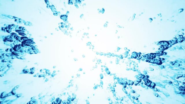 blue bubbles seethe and move. abstract water background. looped animation