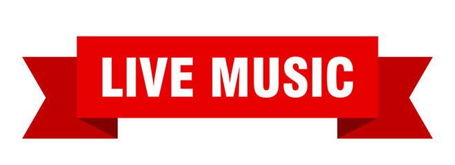 live music ribbon. live music isolated band sign. live music banner