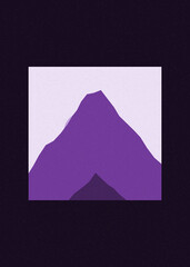 color Mountains rocks silhouette art logo design illustration