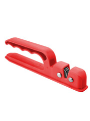 red plastic kitchen knife sharpener