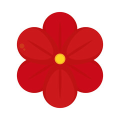 beautiful red flower icon, colorful design
