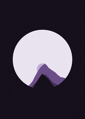 color Mountains rocks silhouette art logo design illustration