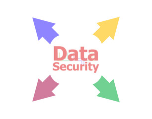 Text Data Security. Protection concept . Arrow with words data security
