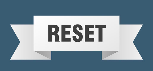 reset ribbon. reset isolated band sign. reset banner