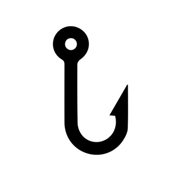 Fish hook icon vector