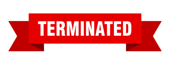 terminated ribbon. terminated isolated band sign. terminated banner