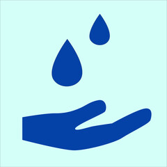 Hand sanitize blue drops vector illustration