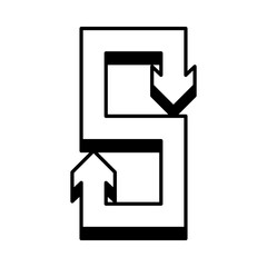 flexible s arrow icon, line style