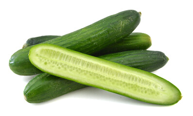 fresh cucumbers isolated on white