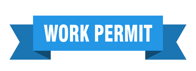 work permit ribbon. work permit isolated band sign. work permit banner