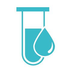 test tube and water drop nature liquid blue silhouette style icon © Stockgiu