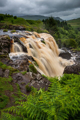 The Loup of Fintry waterfall onf the River Endrick is located approx. two miles from Fintry village, near Stirling. This impressive 94ft waterfall is best seen after a prolonged period of rain or snow