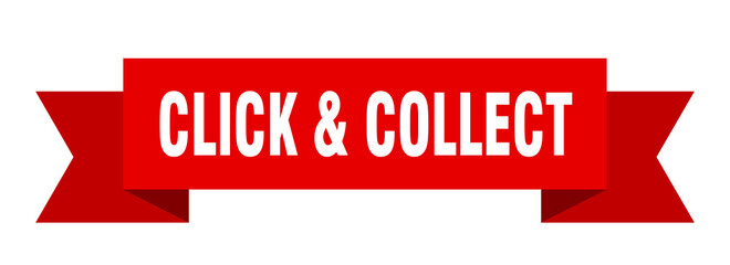 click & collect ribbon. click & collect isolated band sign. click & collect banner