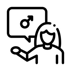 woman talk about lesbian icon vector. woman talk about lesbian sign. isolated contour symbol illustration
