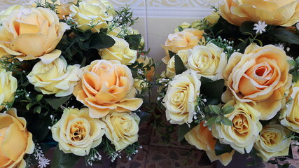 yellow rose on blue background