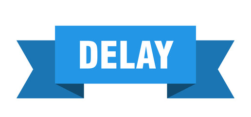 delay ribbon. delay isolated band sign. delay banner